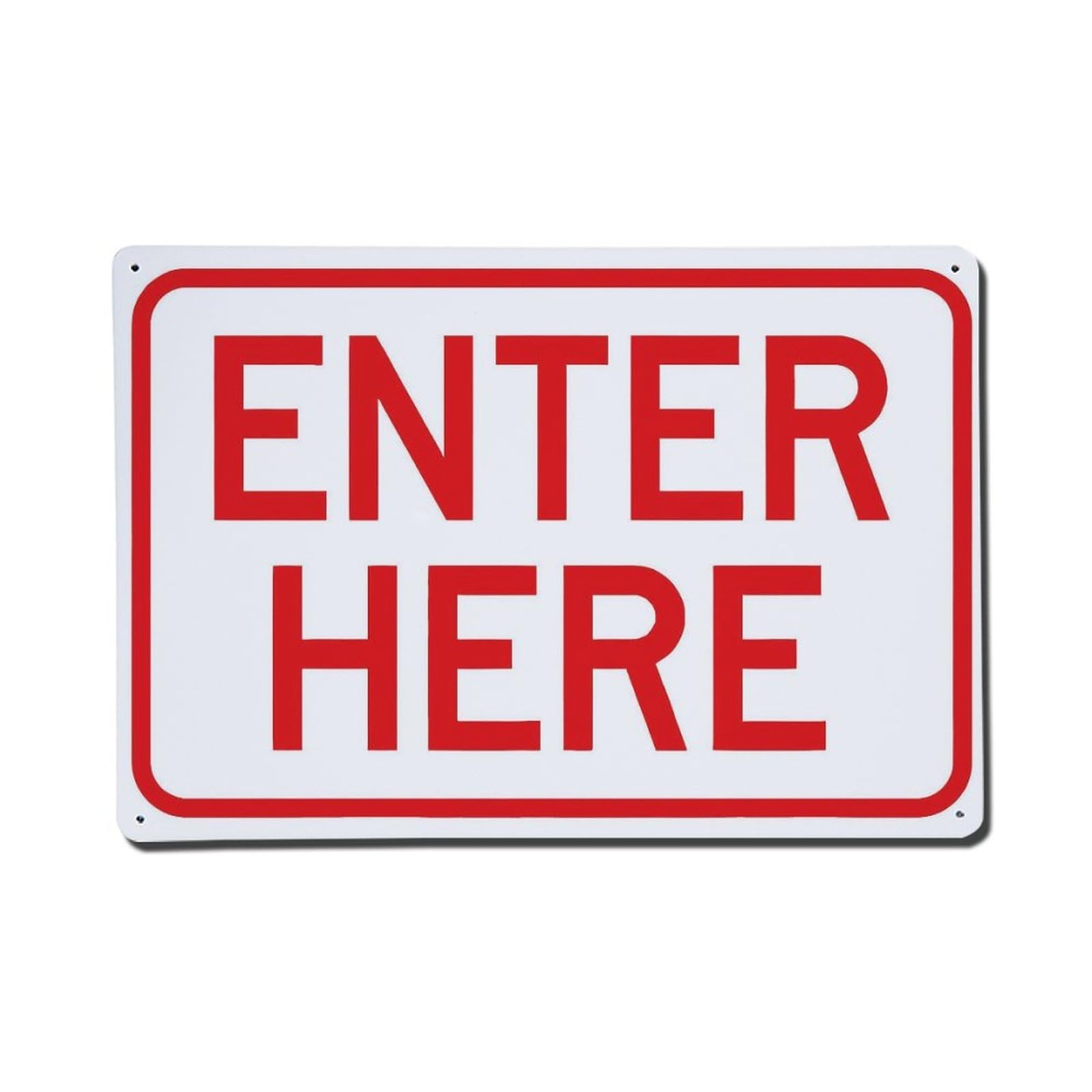 Enter Here Sign Vintage Aluminium Metal Sign, Retro Wall Decor for Home, Bar, Garage & Farmhouse 20x30cm