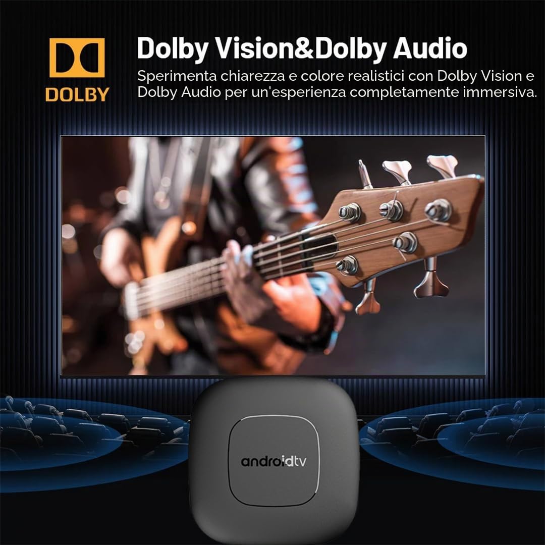 T1 Deluxe Edition Android 14.0 TV Box Quad-Core WiFi6 2.4G/5.8Ghz BT5.0 4K AV1 Ultra HD Voice Control Smart Home Player