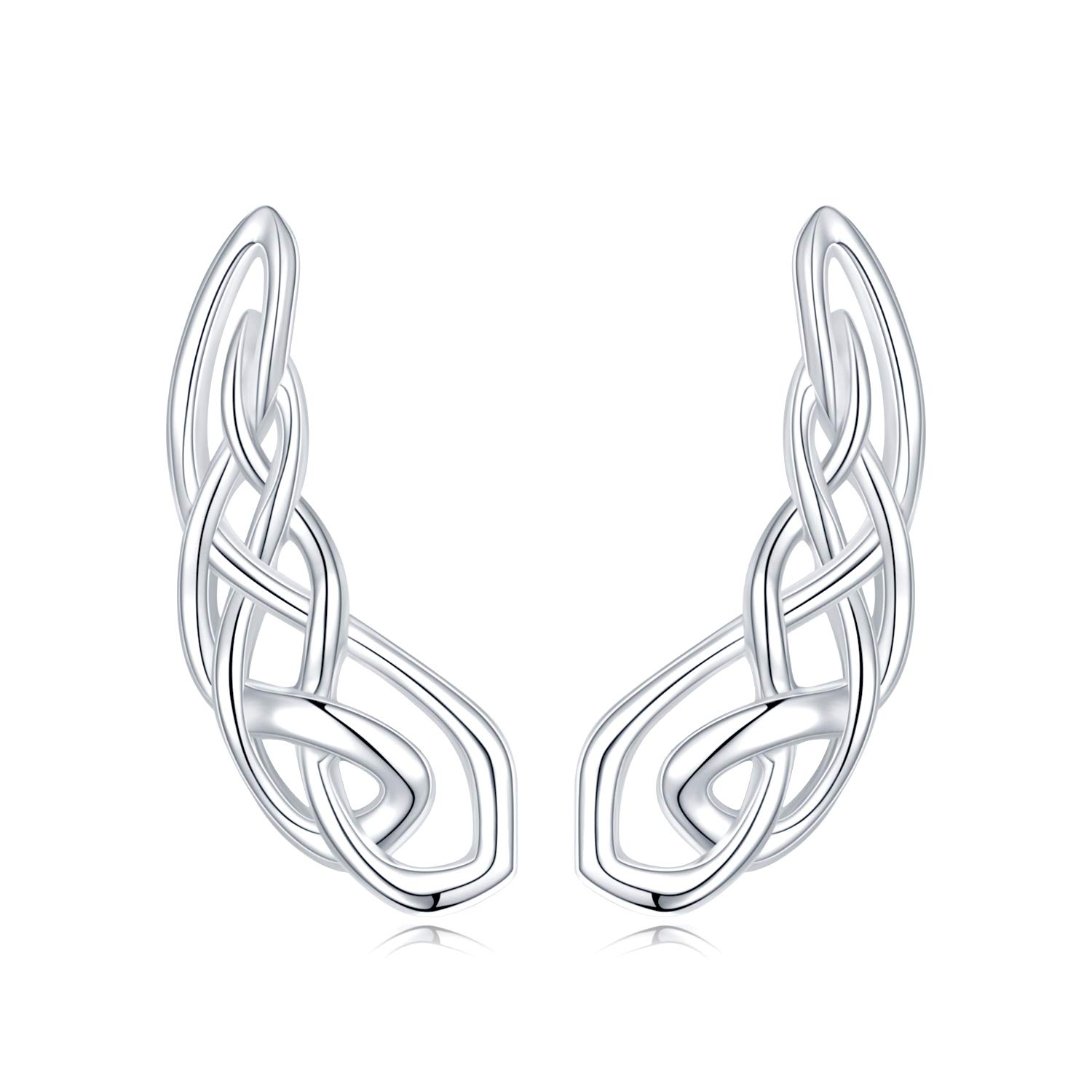 WINNICACAS925 Sterling Silver Ear Climbers Earrings for Women Silver Earrings for Women Hypoallergenic Crawler Earrings Gift for Her