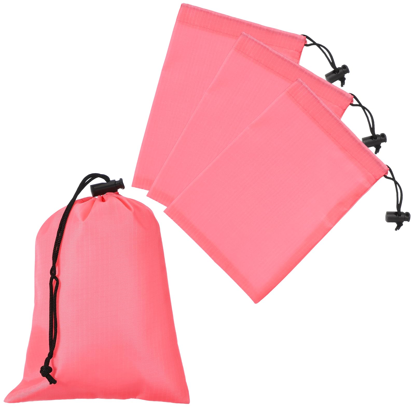 Drawstring Bag with Toggle, Stuff Sack String Waterproof Travel Storage Bags Cinch Stuff Pouch -Fitting for (Gym/Traveling/Hiking/Yoga/Office/Shoes) 6 x 8 &amp; 4 Pack &amp; Pink