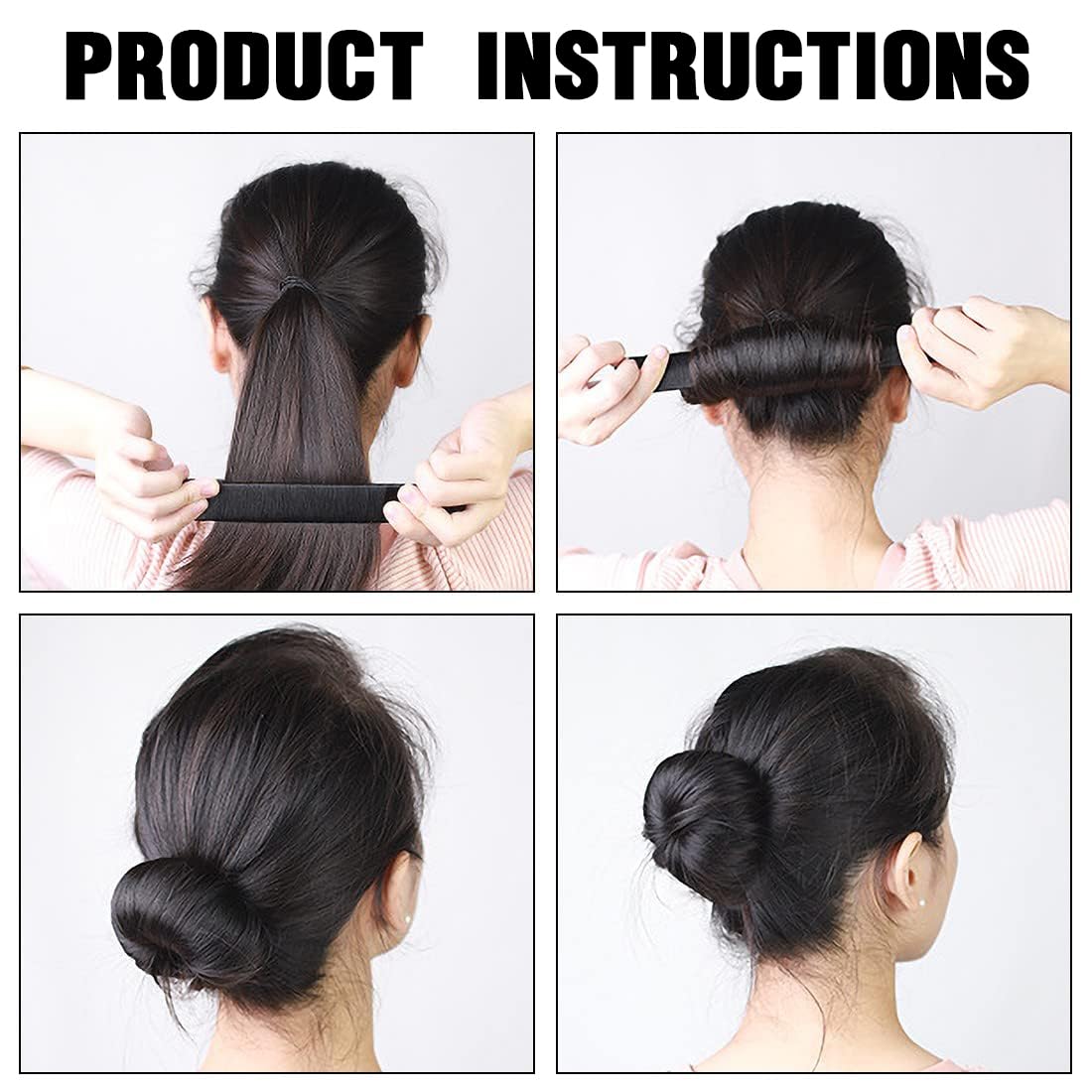 Chignon Facile Per Capelli,2 PCS French Twist Accessori Capelli Ciambelle Chignon Magic Bun Maker per Ragazza Donne (2 Colori)