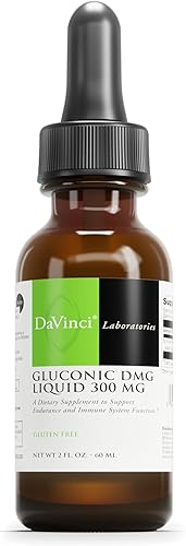 DAVINCI Labs Gluconic DMG Liquid 300mg  Ayuda a apoyar el sistema inmunológico, la función muscular, la salud del corazón y la salud cerebral*  2