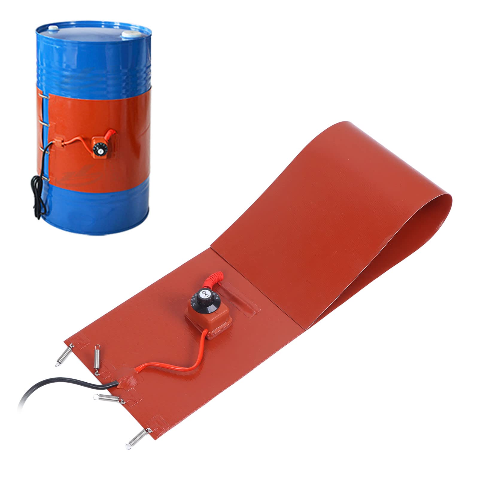 Wakects Heizgürtel für Fässer, 1200 W, 220 V, Heizung für Öltrommel mit Thermostat 30-150 ℃ Silikon-Heizgürtel der Öltrommel 60 L