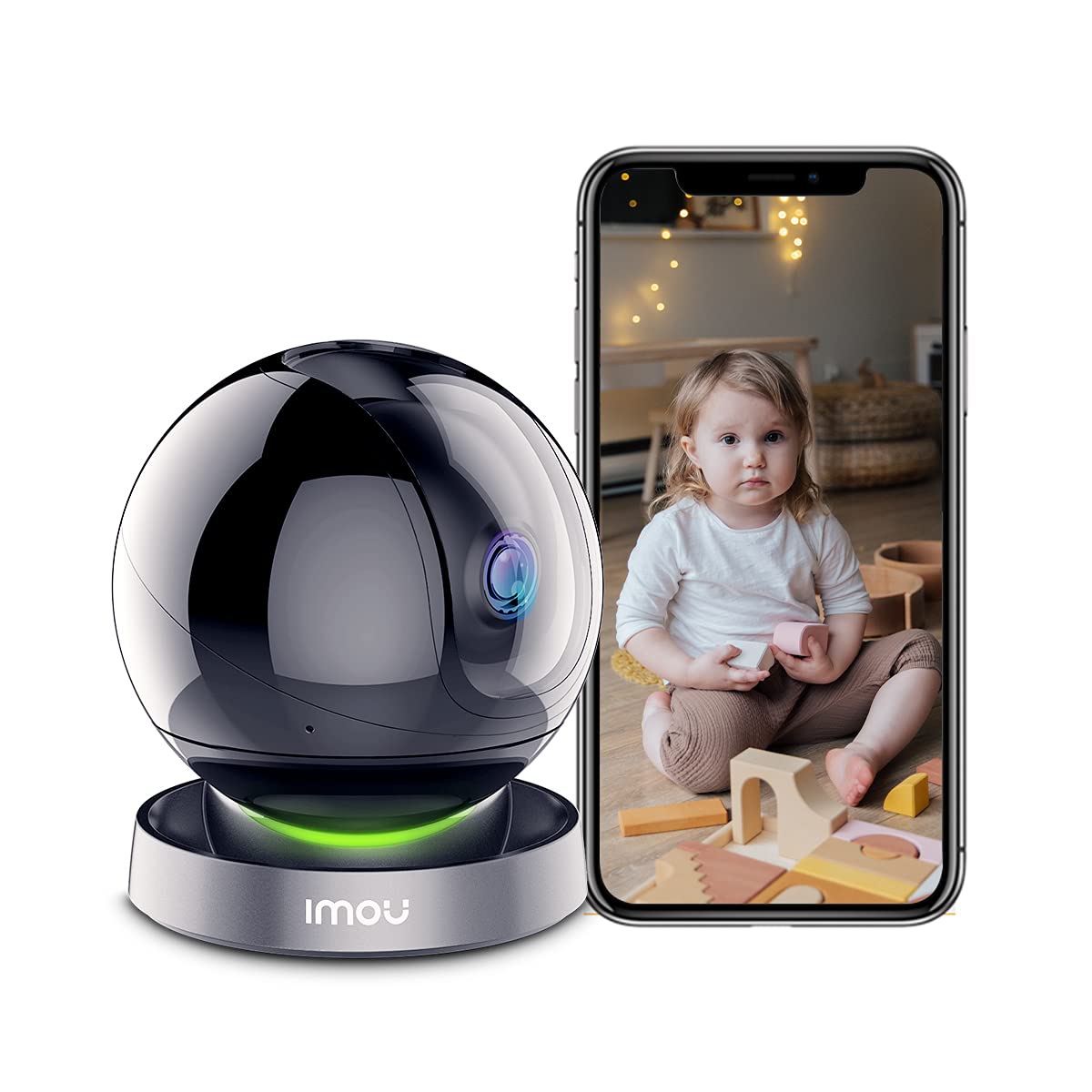 Buy Security Camera Indoor 1080P, Work with Alexa Echo Show 360 degree