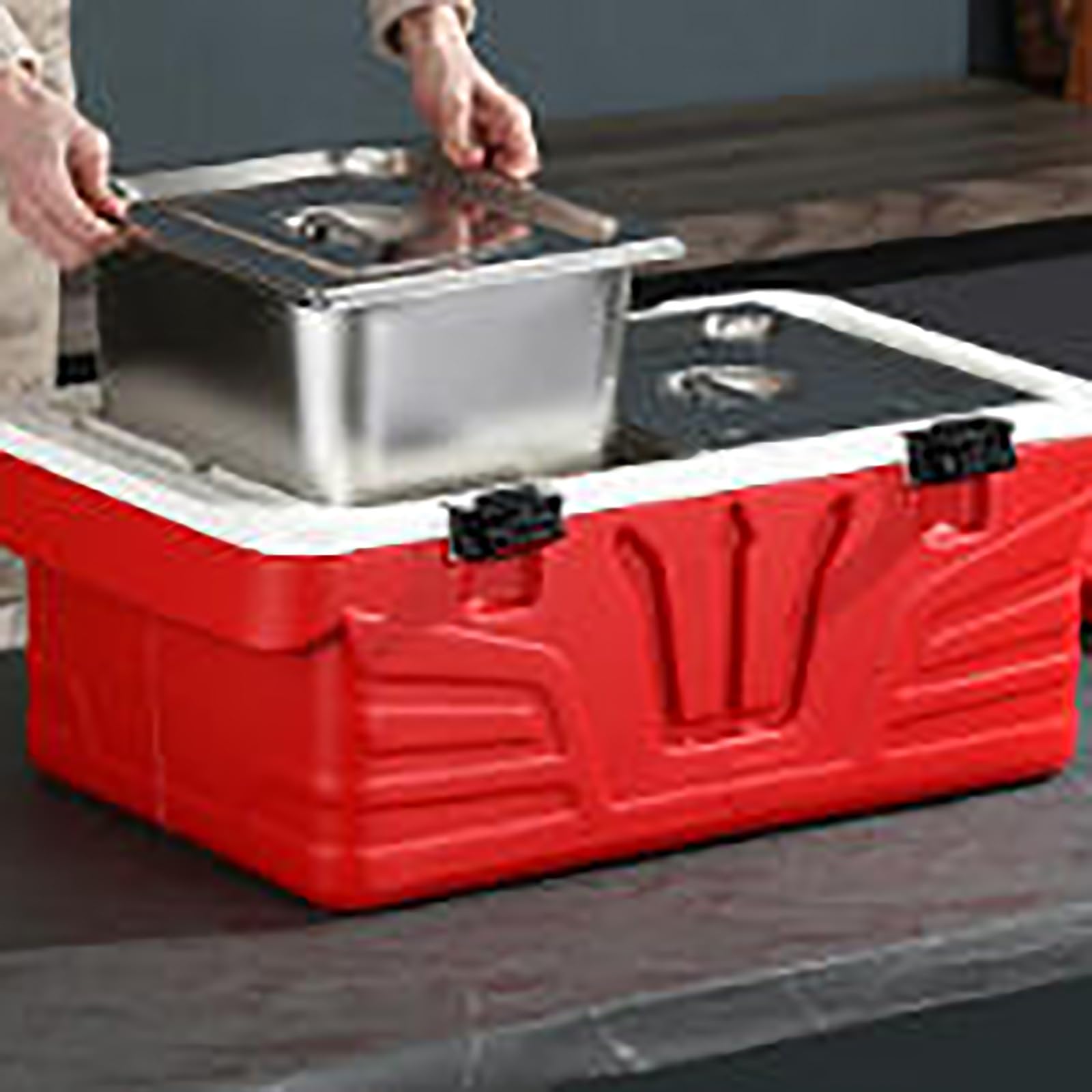 JOSOGO Stainless Steel Insulated Box, Portable Thermal Cooler Box Leakproof for Camping Picnic Travel Food Drinks Storage(2E)