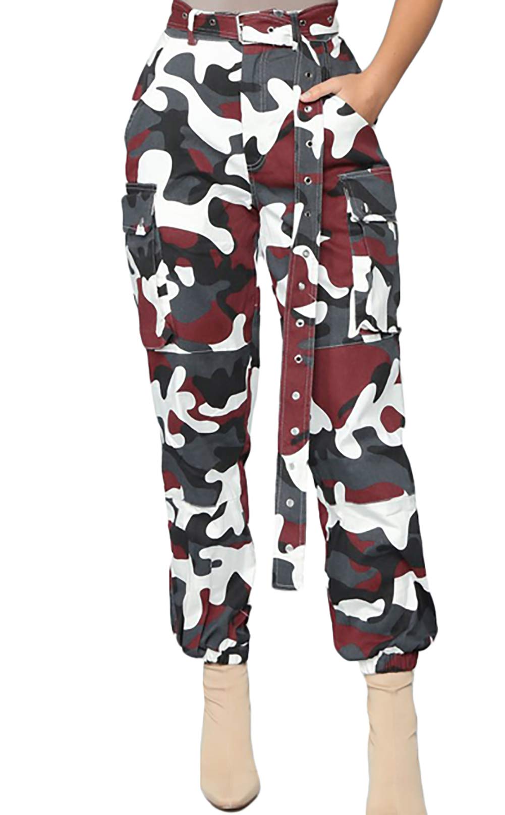 Voghtic High Waisted Cargo Pants - Camouflage, Women's