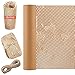 TopE Rouleau de papier de protection perforé en nid d'abeille - 1 rouleau de 0,3 x 20,8 m - Avec corde de chanvre et autocollant « Fragile » (Kraft)