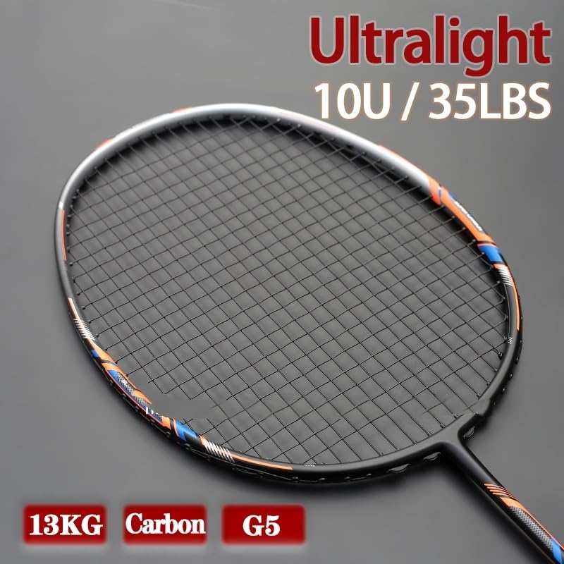 Badminton Set Racchette da Badminton in Fibra di Carbonio, Tensione 22-35 libbre, 13 kg, Racchetta Allenamento, Sport velocità for Adulti