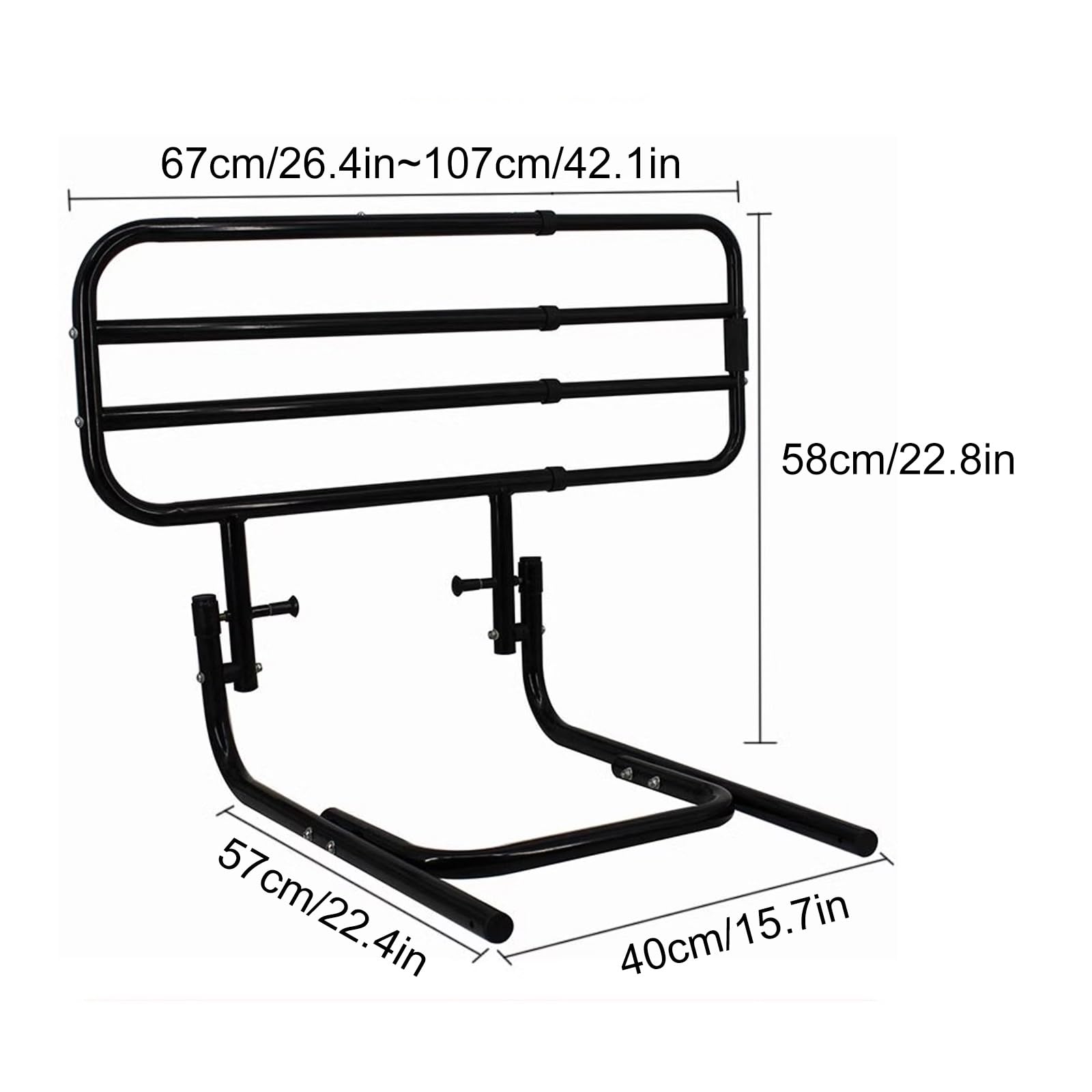 Asa De Cama Y Auxiliar De Cabecera, Barandillas De Cama For Personas Mayores, Bastón De Cama For Personas Mayores, Tubo De Acero Al Carbono Engrosado, Ensanchado, Ancho Ajustable, Abatible