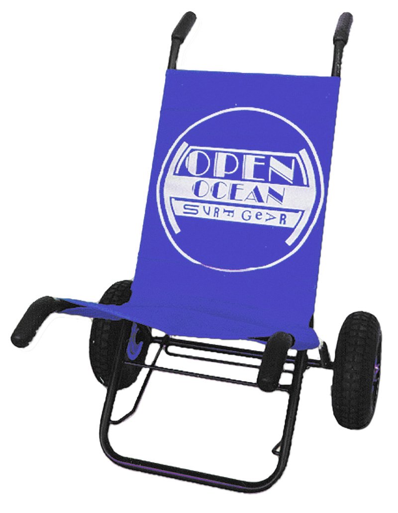 Open Ocean Surf & Strand Caddy - Rolly für Surfbrett Transport - Blau - Wasserfester Bezug - Luftbereifung