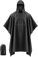 iCreek Hooded Rain Poncho Packable Unisex Raincoat Jacket with Pocket Waterproof Lightweight for Hiking, Camping, Outdoor