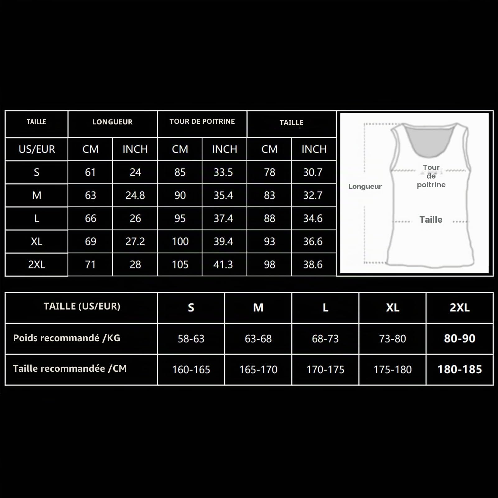 Débardeur de Compression Homme Sleeveless Tank Top Séchage Rapide Respirant pour Running Musculation Fitness Gym, Lot de 2