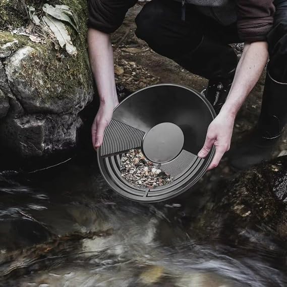 Gold Pan, Gold Panning Pan Abs Gold Sifting Stackable Classifier Washing Sieve Tray Accessory Manual Prospecting Outdoor Beginners