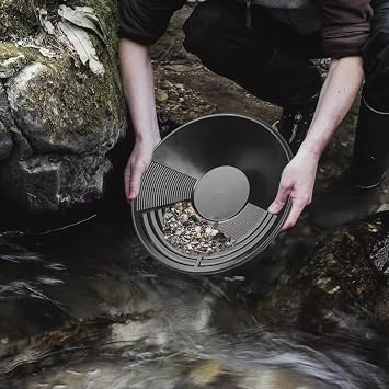 Gold Pan, Gold Panning Pan Abs Gold Sifting Stackable Classifier Washing Sieve Tray Accessory Manual Prospecting Outdoor Beginners