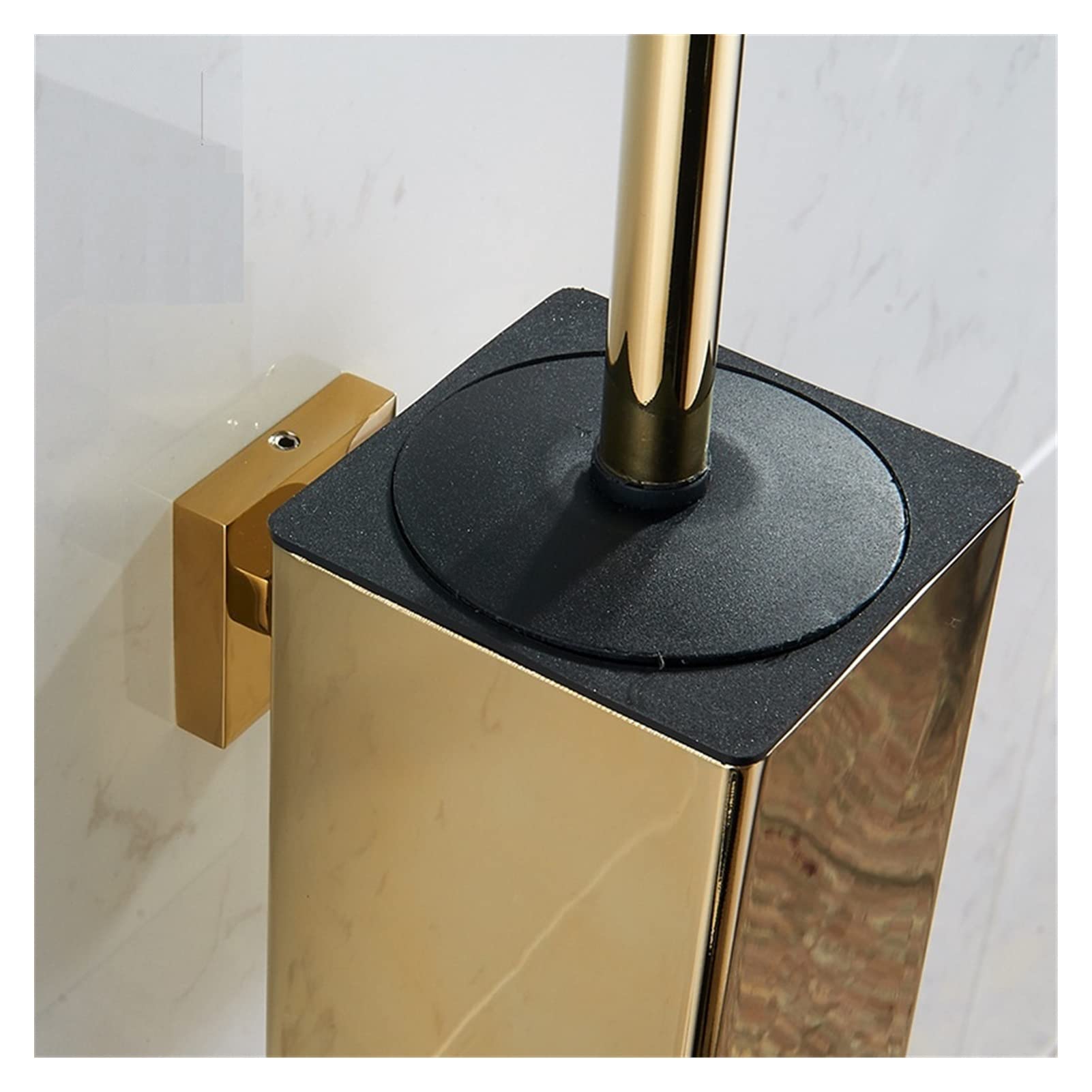 Escobillero de Acero Inoxidable 304 Negro Mate para baño. Portaescobillas de baño con escobilla. Escobillero de Pared (Negro Mate).