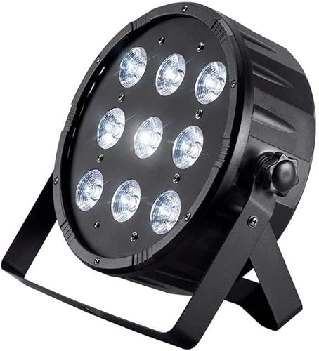 Monoprice 9 x 10 vatios Quad LED Flat Par Etapa Luz de lavado (RGBW) Negro, Opción DMX de 8 canales - Serie Etapa derecha