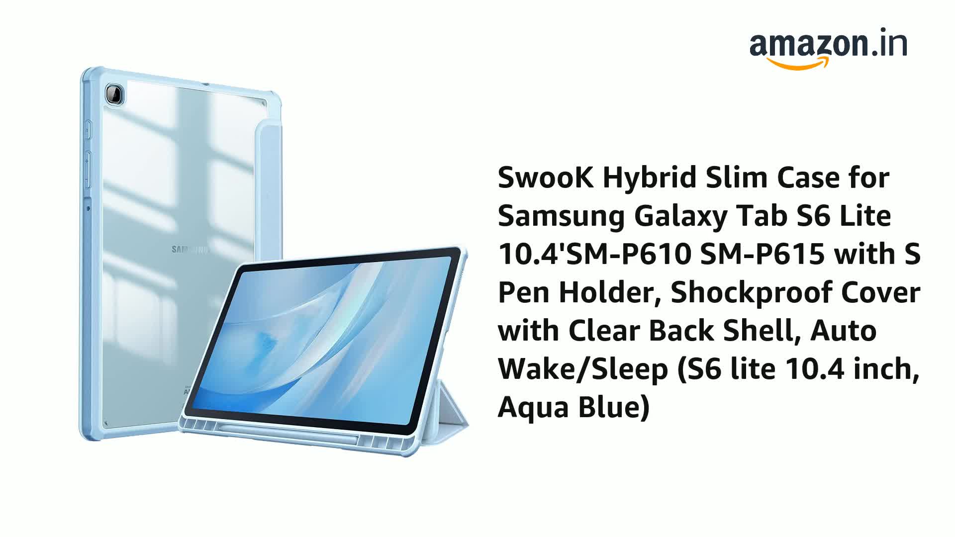 SwooK Hybrid Slim Case for Samsung Galaxy Tab S6 Lite 10.4 Inch