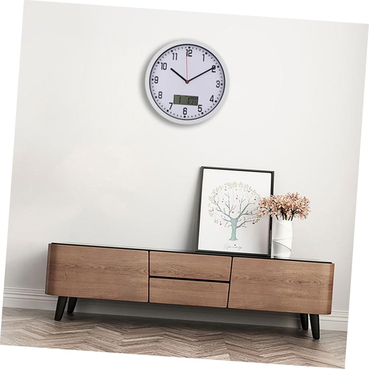 Accurate Thermohygrometer Quartz Clock Wall Hanging Clock Battery Operation for Indoor Outdoor