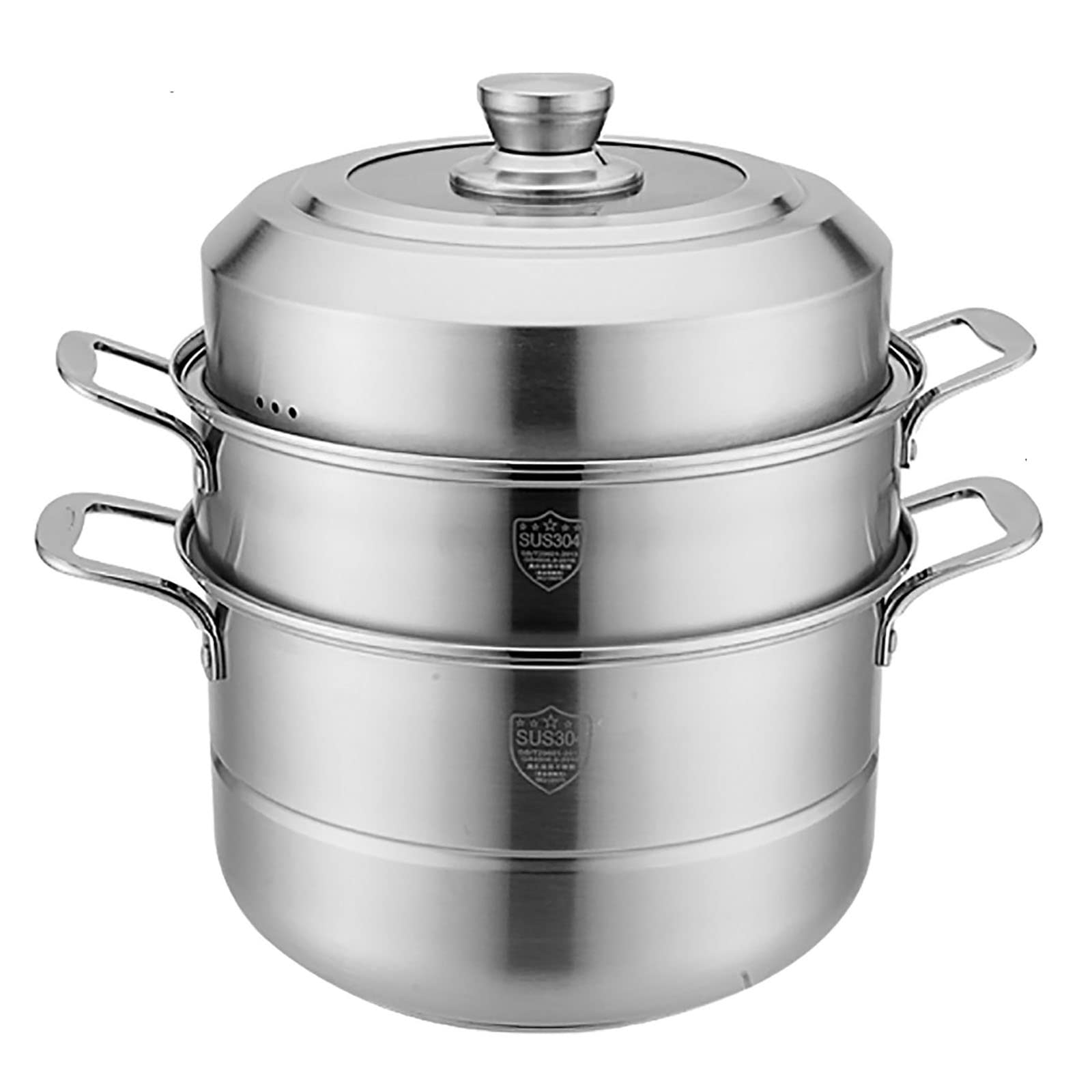Parowar ze stali nierdzewnej, naczynia do gotowania na parze, garnek do gotowania na parze, pogrubiona stal nierdzewna 304, 3-warstwowy kompozytowy spód garnka, bułeczki na parze, duszona zupa z