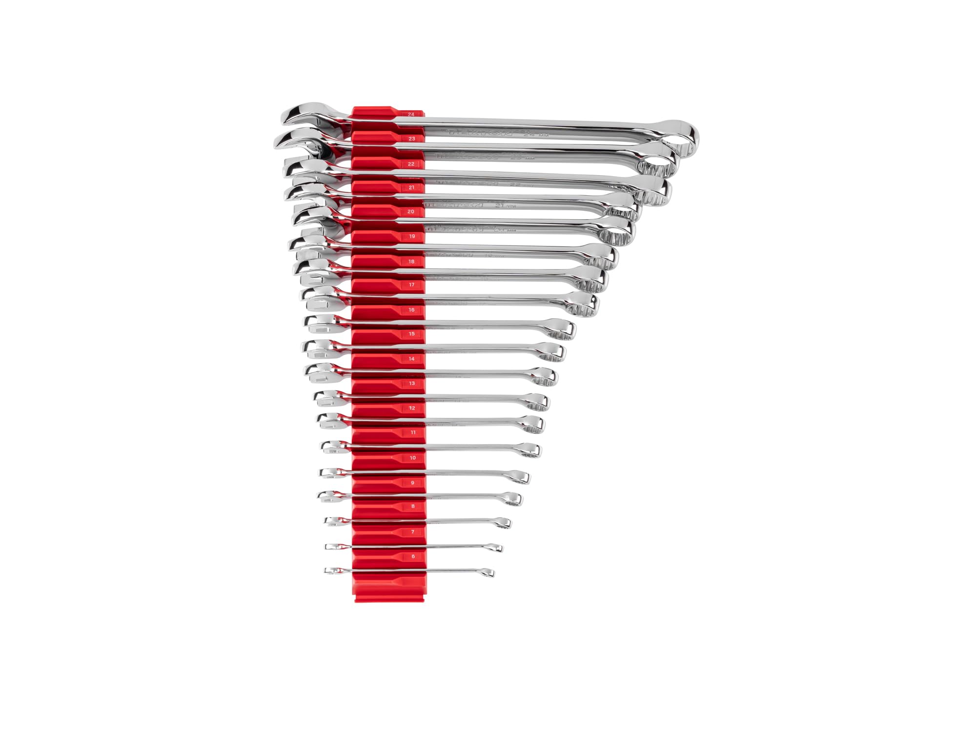 TEKTON WCB95202 zestaw kluczy kombinowanych z modułowym organizerem szczelinowym, 19-częściowy (6-24 mm)