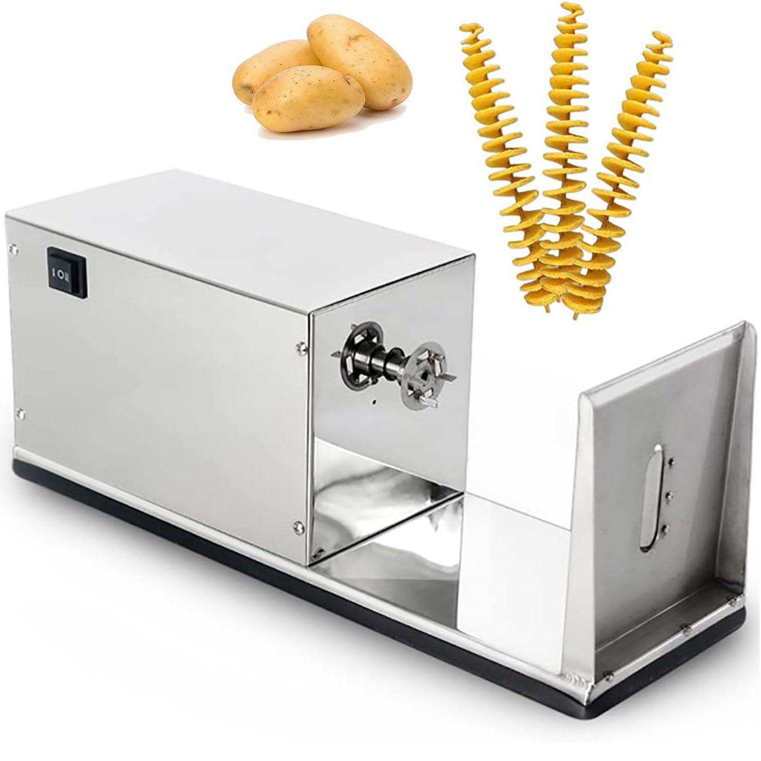 asdchZen Electric Potato Spiral Slicer Automatic Stretch Potato Slicer Stainless Steel Electric Potato Tower Machine For Home And Commercial