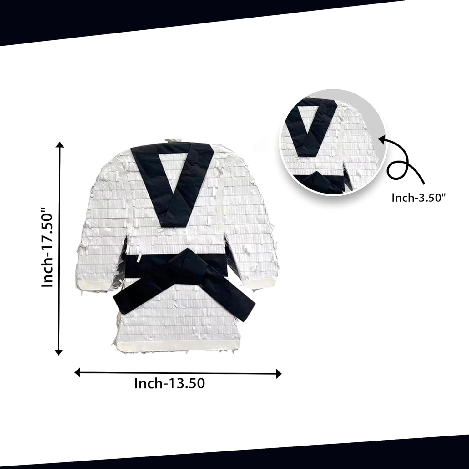 APINATA4U 17.5" Tall Martial Arts Pinata Karate Tae Kwon Do Birthday Party Decoration Black Belt,INCLUDES Stick and Mask