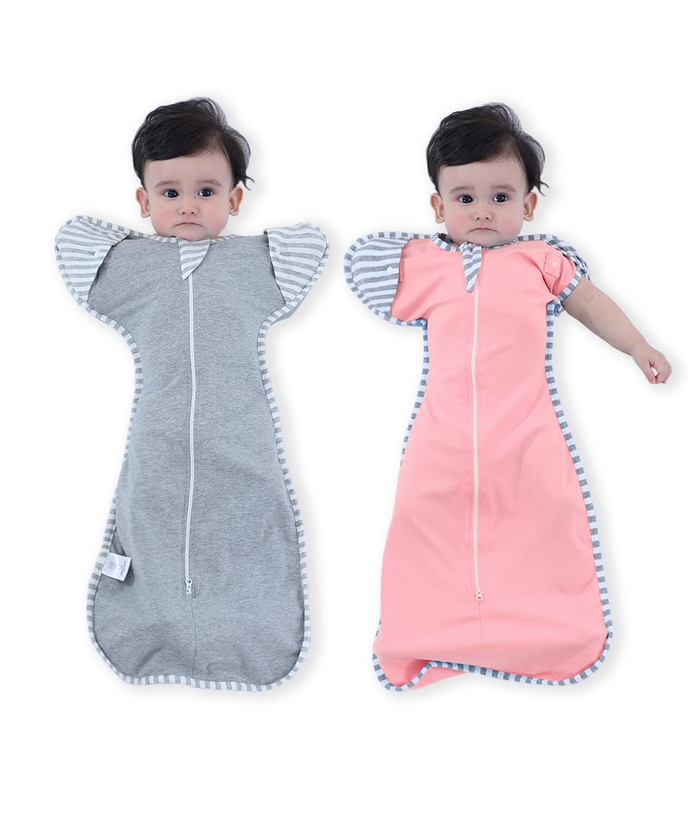 Bycc Bynn 2 Pack Sleeping Blanket Sack with High Sleeve,Transitions to Arms-Free Wearable Sleeping Bag for Baby pacify