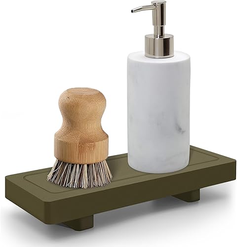 Soporte de jabón de pedestal de silicona, elevador de silicona, soporte para jabonera para decoración de baño y encimera de cocina, bandeja de jabón