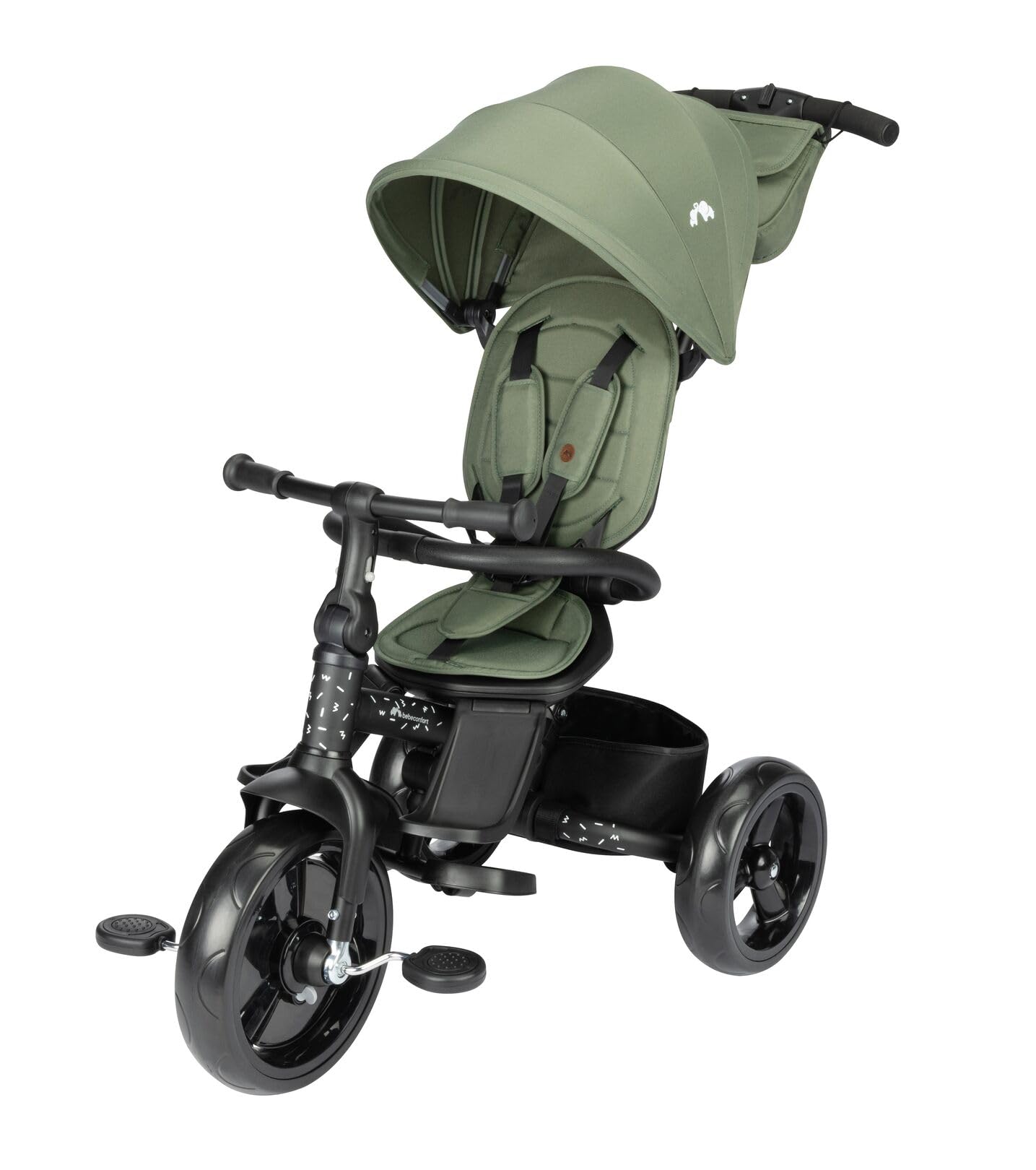 Bebeconfort Windy, Baby Trike with Parent Handle, 10 Months - 4 Years, 0-25 Kg, Adjustable to Child, Comfortable & Reversible Seat, Protective Canopy, Compact Fold, Toddler Bike, Mineral Green