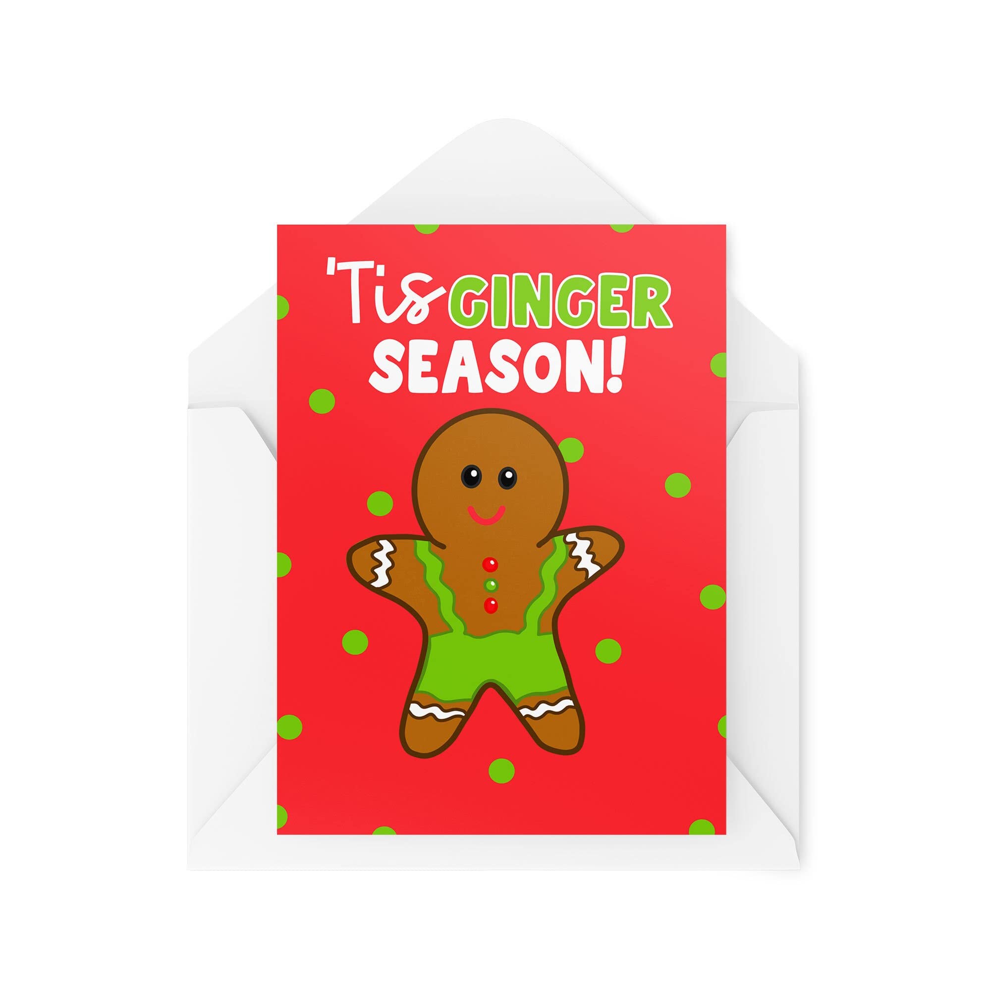 Funny Novelty Christmas Cards | Tis Ginger Season | Gingerbread Man Christmas Present Xmas Celebration | Banter Joke Funny | CBH1390