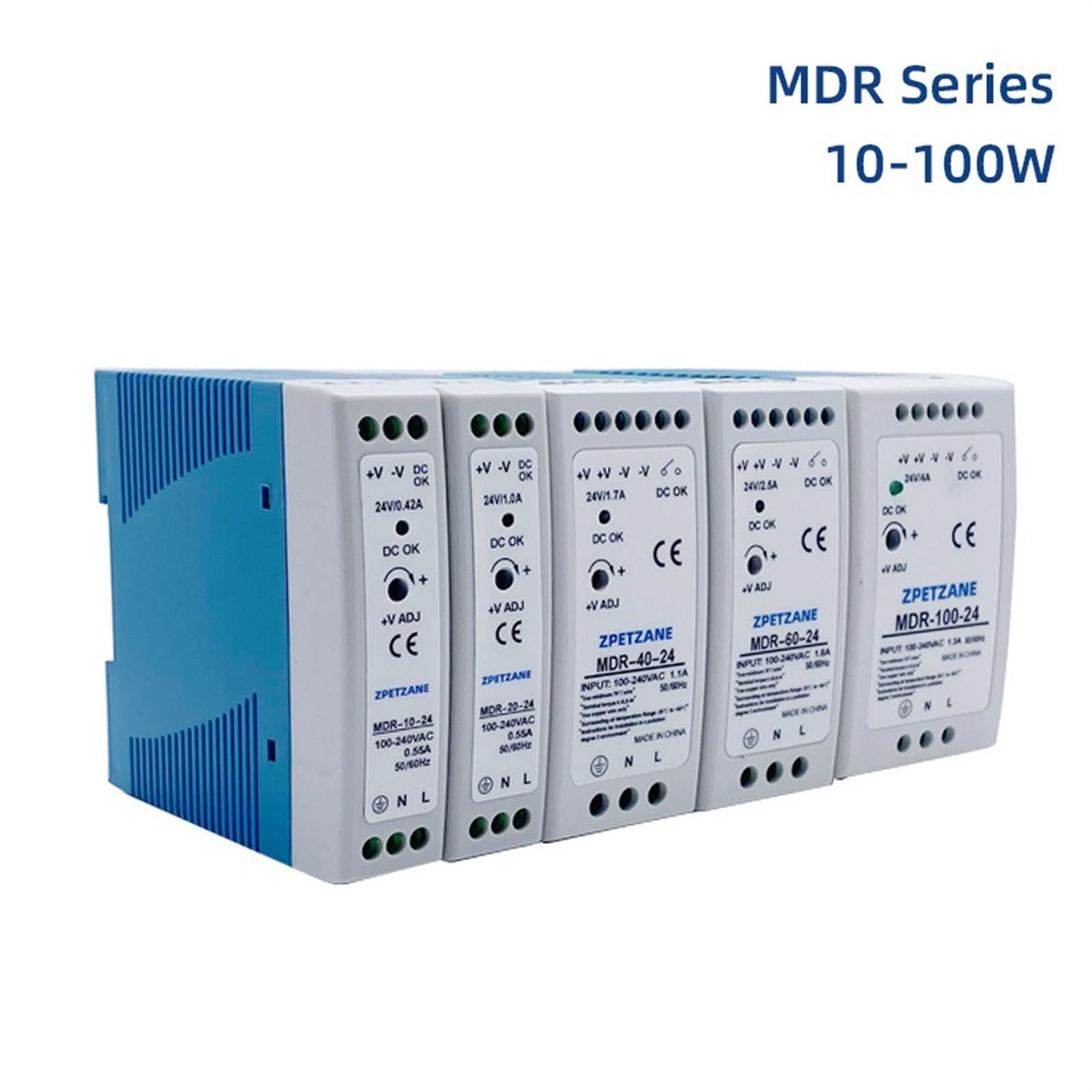 MDR-40W 60W Zasilacz impulsowy na szynie DIN SMPS 47-63Hz AC do DC 12V 24V Wyjście źródłowe Mini przemysłowy transformator napięcia (MDR-40-24)