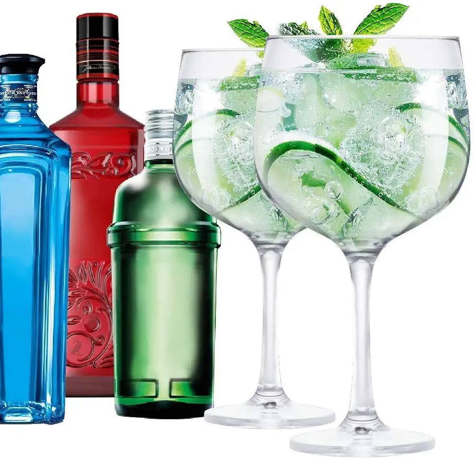Taças de Gin de Vidro 2 Pçs Beefeater Tanqueray Bombay 650ml - Ruvolo