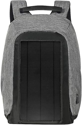 Jauch Mochila Solar London 40 antirrobo  Panel solar integrado de 10 W con puerto de carga USB de 5 V  40 litros  Resistente al agua  Carga