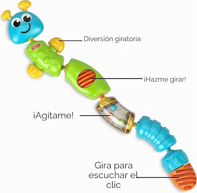 Foto 4 de 8 de Fisher-Price Gusanito Encaja y descubre, Juguete Educativo Bebe +6 Meses (Mattel W9834)