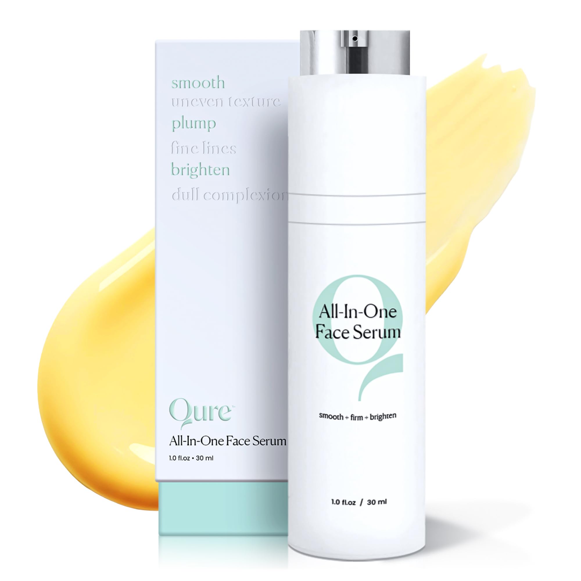 Qure All In One Hyaluronic Acid Serum for Face, Facial Serum With Niacinamides, Retinol, Lactic & Mandelic Acid, Bakuchiol, Peptides & Vitamin C Formulated For Fine Lines & Wrinkles