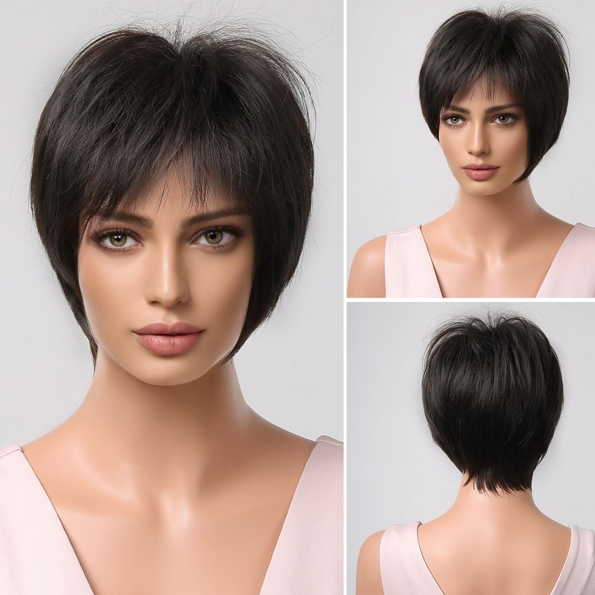 Amazon.com : Pixie Cut Wigs With Bangs Layered Heat  display picture 1