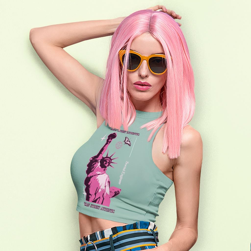 Statue of Liberty Racerback Cropped Tank - Great Items - Art Lover Gifts for Women