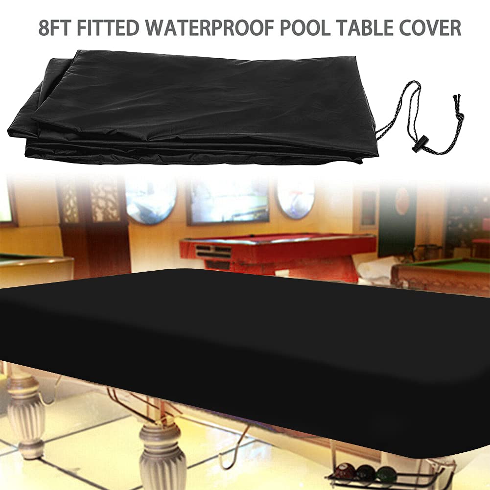 Couverture de Table de Billard,Durable d'Oxford de Billard de Billard avec la Couverture Lavable de Table de Billard de Cordon(245 x140 x 20cm,Noir)
