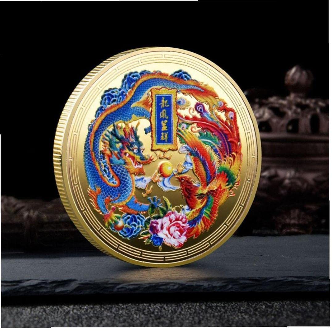 金鍍金鳳凰龍図