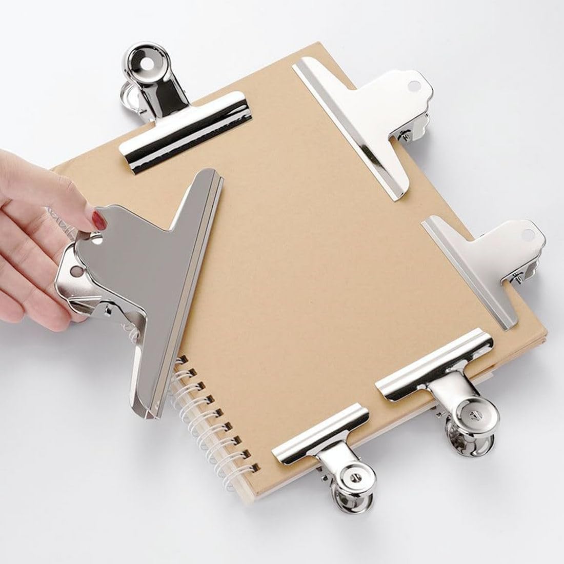 16 Clip Metalliche Fermacarte 38mm - Per Ufficio, Scuola, Organizzazione Carta - Foto 2