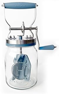 Henning Lee Manual Glass Butter Churner with Jar, 32 ounce