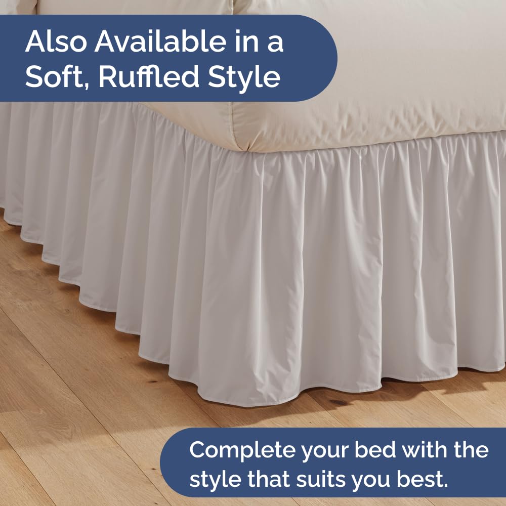 Cache-sommier plissé à 3 côtés – Très grand lit – Ultra doux, facile à installer avec une chute de 30,5 cm, résistant aux plis et à la décoloration, pour femmes, hommes, enfants, adolescents – Gris