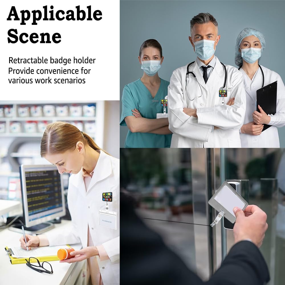 Wound Care Nurse Retractable Glitter Badge Reel with Alligator Clip, Funny Badge Holder Gifts for ER WOC Nurse Wound Team Lab Tech Nursing First Responder, Urgent Care Nurse Gifts - Image 6