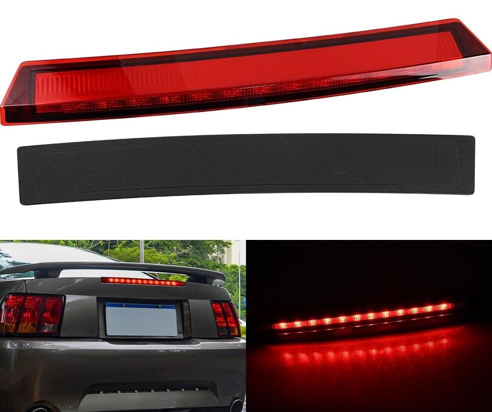 IITA Luce Stop per Auto per Ford per Mustang per 1999-2004 LED High Mount Stop Lampada Segnalazione Terza Coda Luci Freno Auto 1r3z13a613ab Centro Alto Lampada Stop (Colore : Rosso)