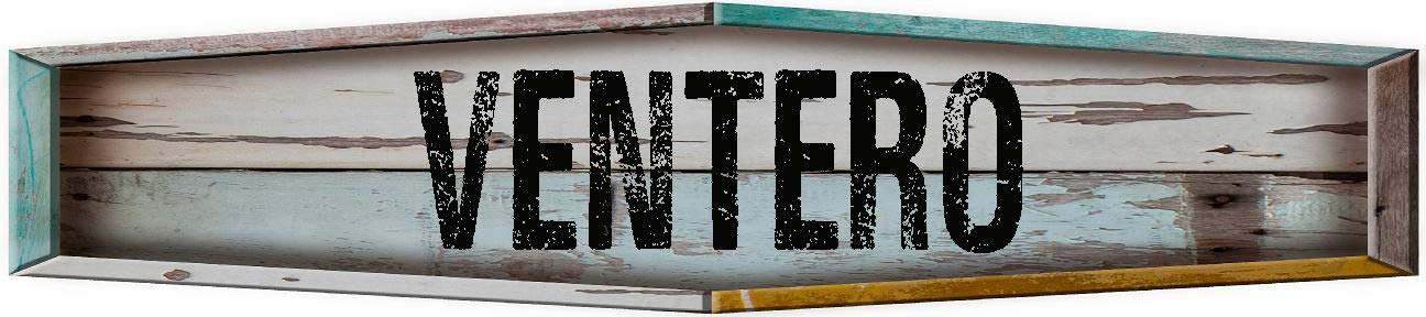 VENTERO Teal diamond 8" shaped weathered painted wood look MAGNET for use on any steel surface