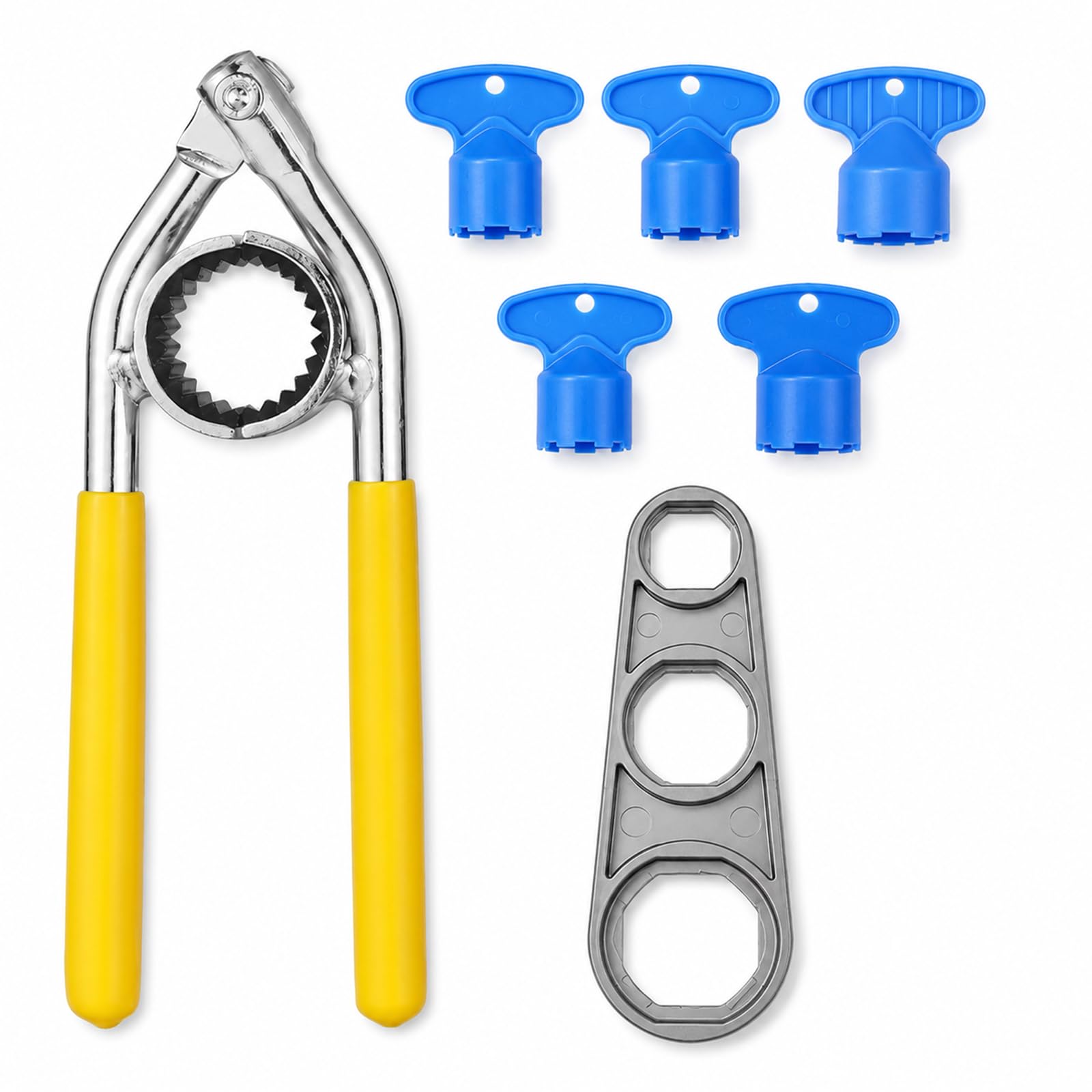 7 PCS Tap Aerator Removal Tool, 5 Sizes Plastic Non-Slip Faucet Aerator Removal Tool for Faucets M16.5 / M18.5 / M21.5 / M22 / M24, Multiple Specifications Aerator Key for Bathroom Kitchen