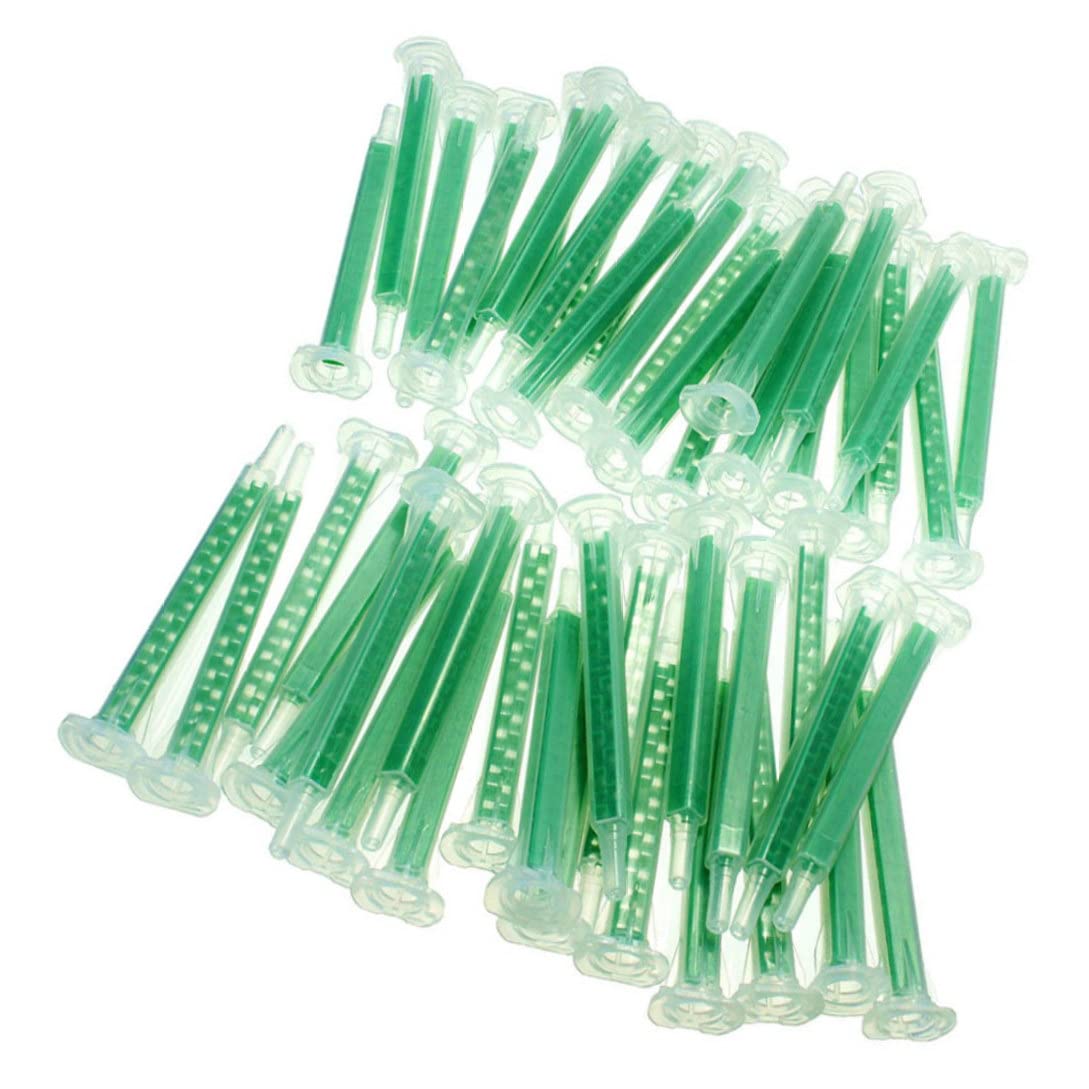 Hbbgdiy 50Pcs Ab Glue Mixing Tube Static Epoxy Adhesive Nozzle With 16 Mouth Square Section, Dual Component Mixer For Sealant, Resin, Adhesive, Diy Craft Repairs