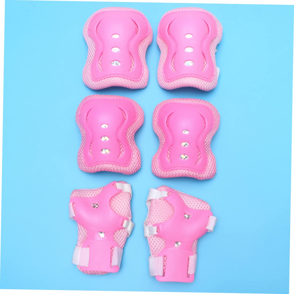 MUSISALY 6Pcs Protective Gear Knee Pads Elbow Pads Wrist Guards for Cycling Skateboarding and Outdoor Sports Pink for Ages