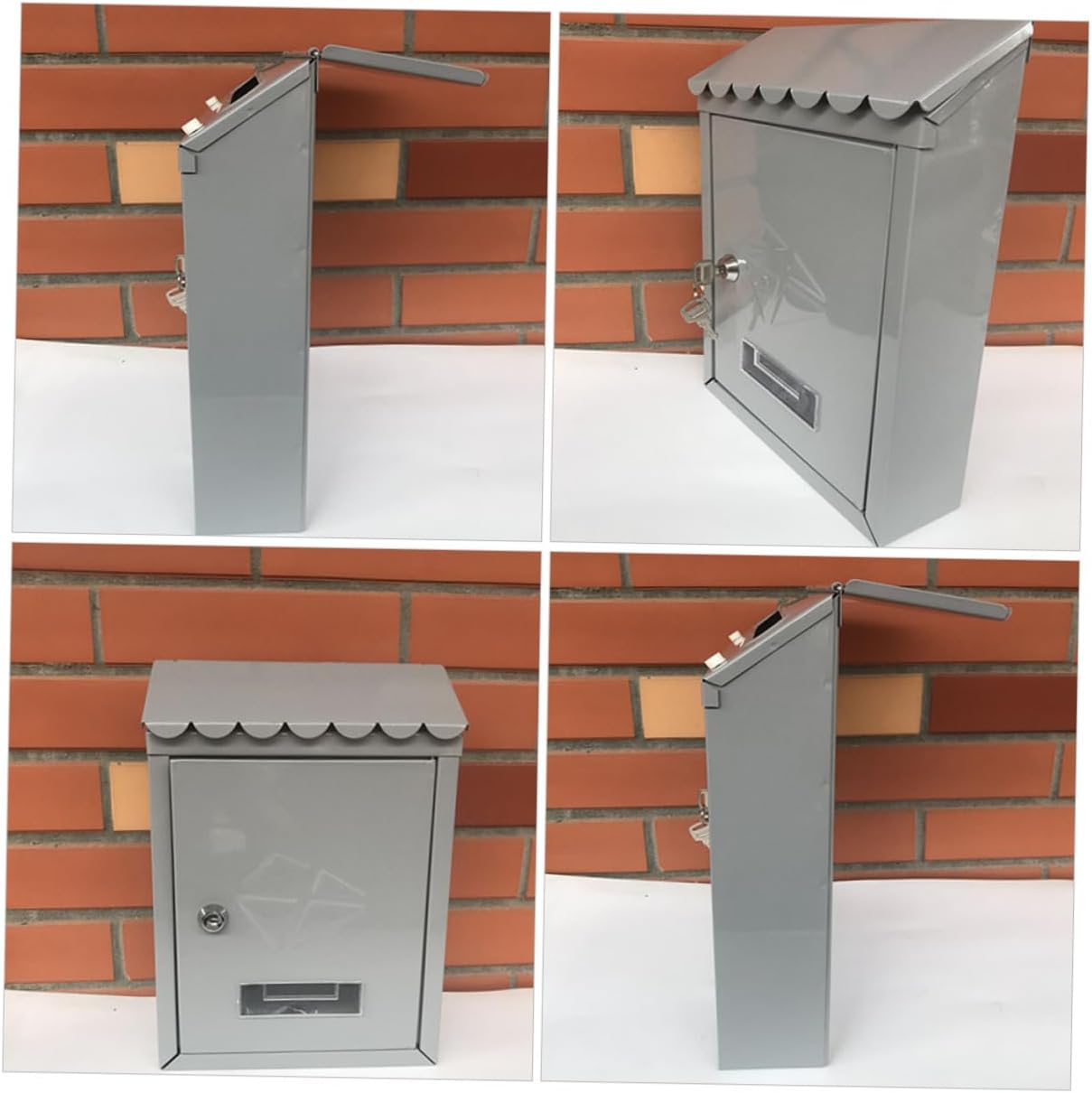 COHEALI Wall-Mount Retro Letter Box Lock Mailbox for Villas and Gardens Vintage Tinplate Mailbox Space-Saving Design for Outdoor Use