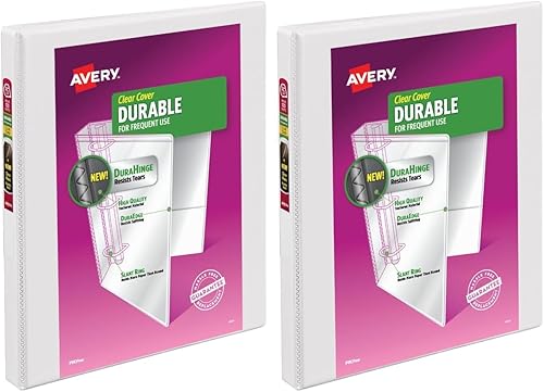 Miniatura 10 de Avery Carpeta de tapa transparente duradera de 3 argollas inclinadas de 0.5 pulgadas, capacidad de 135 hojas, lomo de 0.7 pulgadas de ancho, ideal